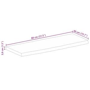 Stolní deska 80x40x3,8 cm živá hrana hrubé mangovníkové dřevo - obrázek 9