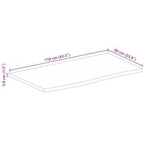 Stolní deska 110x60x3,8 cm živá hrana hrubé mangovníkové dřevo - obrázek 9