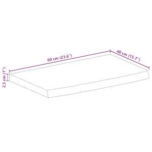 Stolní deska živá hrana 60 x 40 x 2,5 cm masivní mangovník - obrázek 9