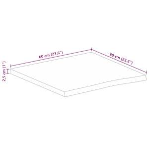 Stolní deska živá hrana 60 x 60 x 2,5 cm masivní mangovník - obrázek 9
