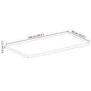 Stolní deska živá hrana 100 x 60 x 2,5 cm masivní mangovník - obrázek 9