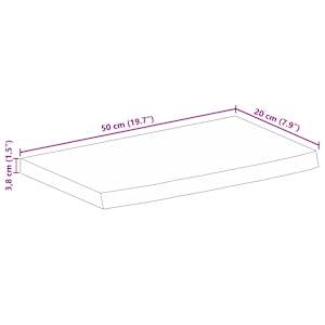 Stolní deska živá hrana 50 x 20 x 3,8 cm masivní mangovník - obrázek 9