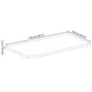 Stolní deska živá hrana 110 x 60 x 3,8 cm masivní mangovník - obrázek 9
