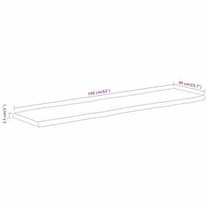 Stolní deska 160x40x2,5 cm obdélník masivní akácie živá hrana - obrázek 9