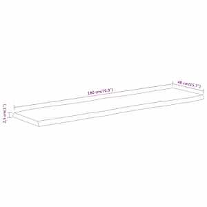 Stolní deska 180x40x2,5 cm obdélník masivní akácie živá hrana - obrázek 9