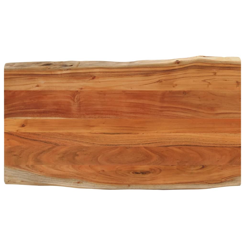 Tischplatte 100x60x2,5cm Rechteckig Massivholz Akazie Baumkante