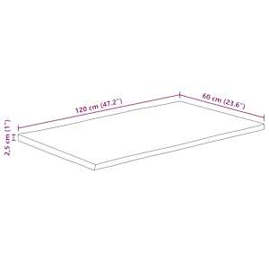 Stolní deska 120x60x2,5cm obdélníková masivní akácie živá hrana - obrázek 9
