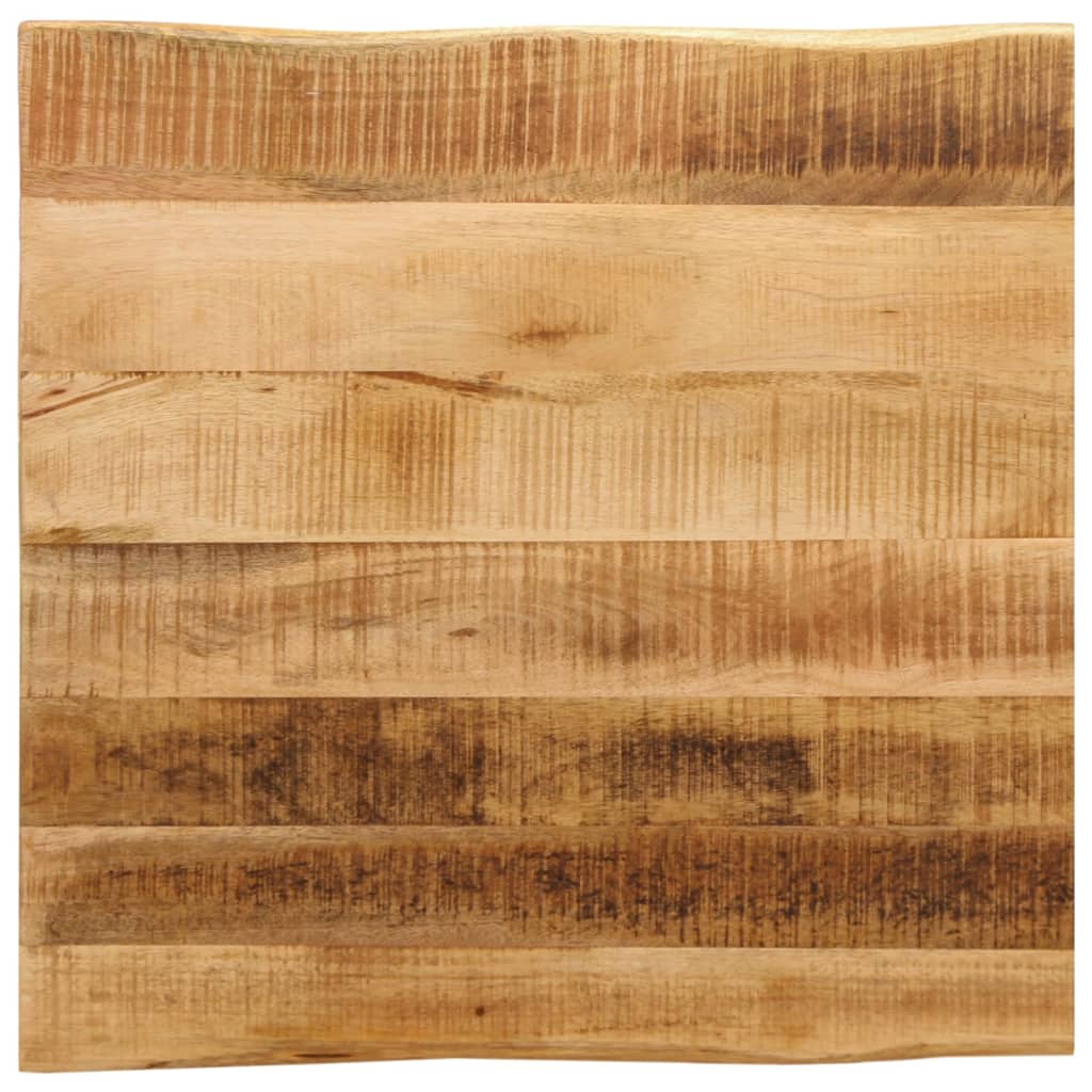 Tischplatte mit Baumkante 40x40x2,5 cm Raues Mango Massivholz