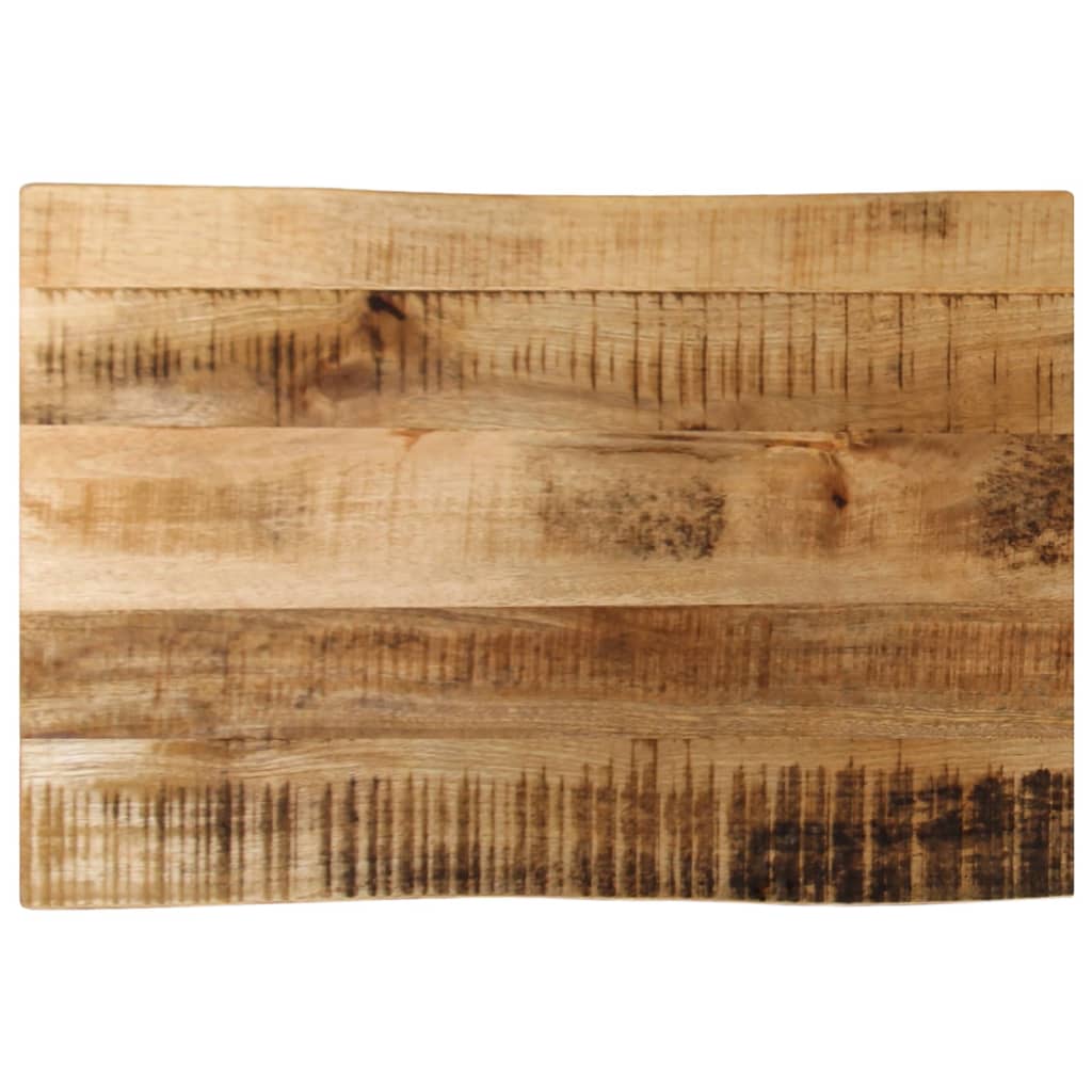 Tischplatte mit Baumkante 50x40x2,5 cm Raues Mango Massivholz