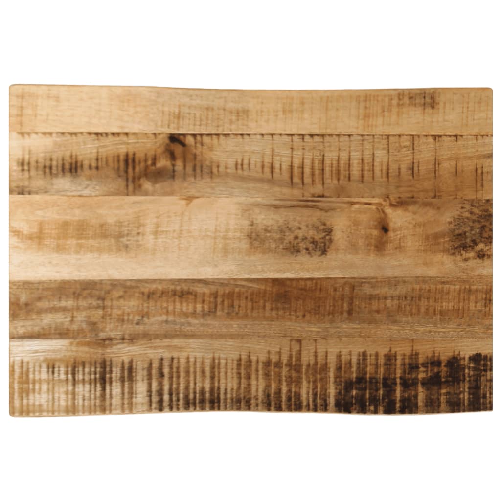 Tischplatte mit Baumkante 70x40x2,5 cm Raues Mango Massivholz