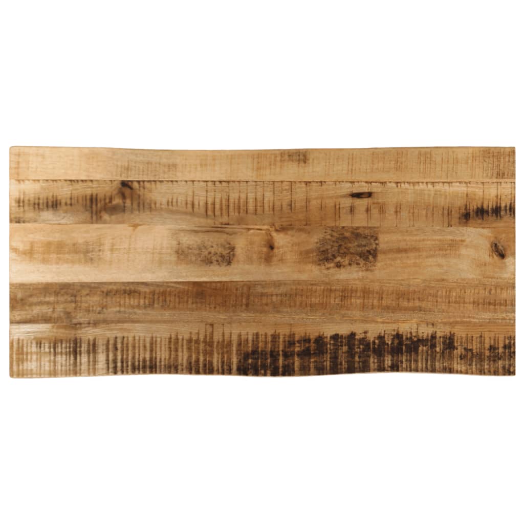 Tischplatte mit Baumkante 80x40x2,5 cm Raues Mango Massivholz