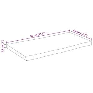 Stolní deska živá hrana 80x40x2,5 cm masivní hrubý mangovník - obrázek 9