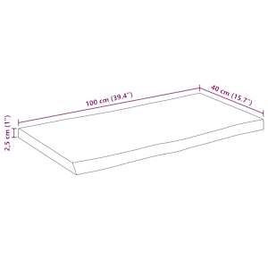 Stolní deska živá hrana 100x40x2,5 cm masivní hrubý mangovník - obrázek 9