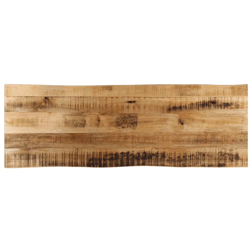Tischplatte mit Baumkante 110x40x2,5 cm Raues Mango Massivholz