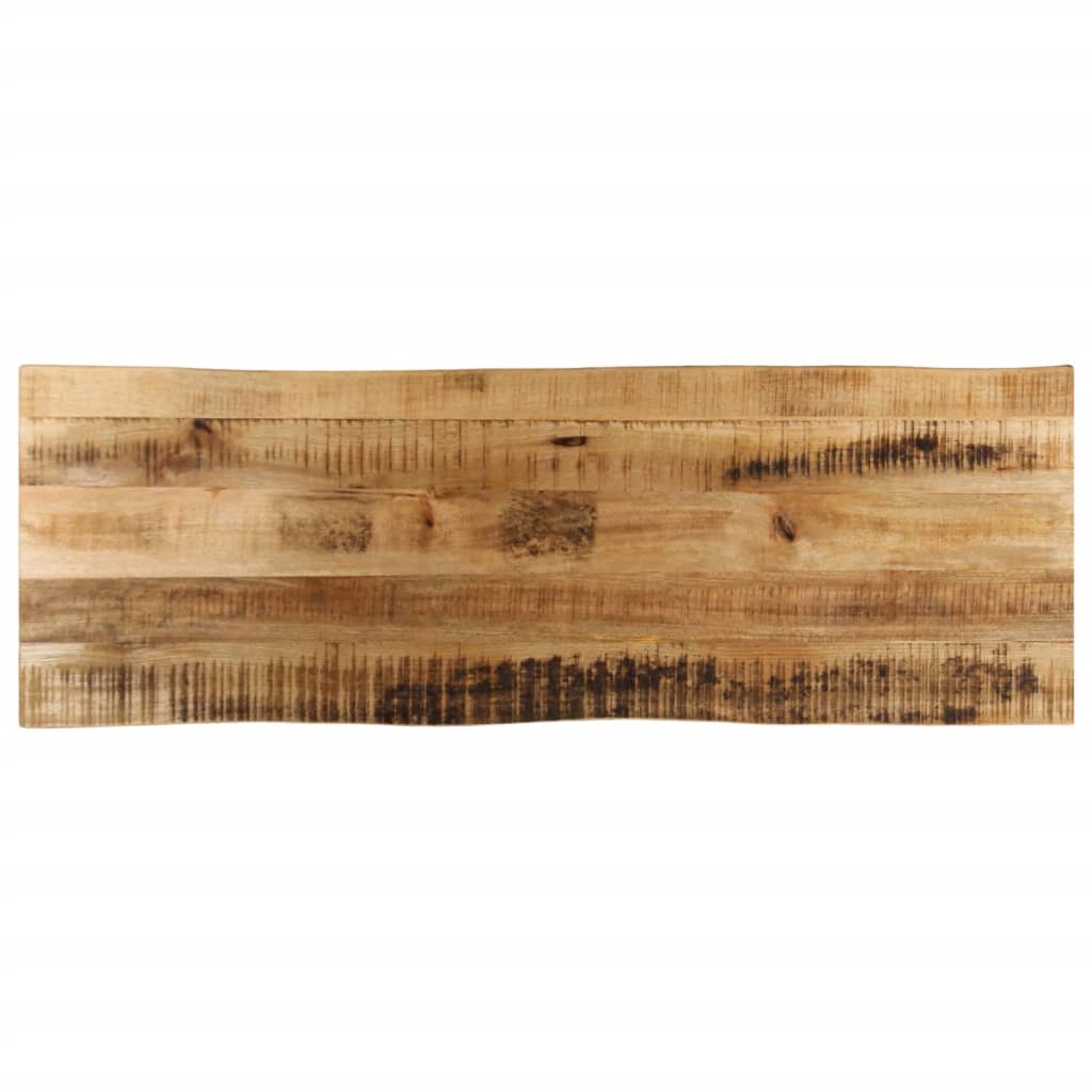 Tischplatte mit Baumkante 140x40x2,5 cm Raues Mango Massivholz