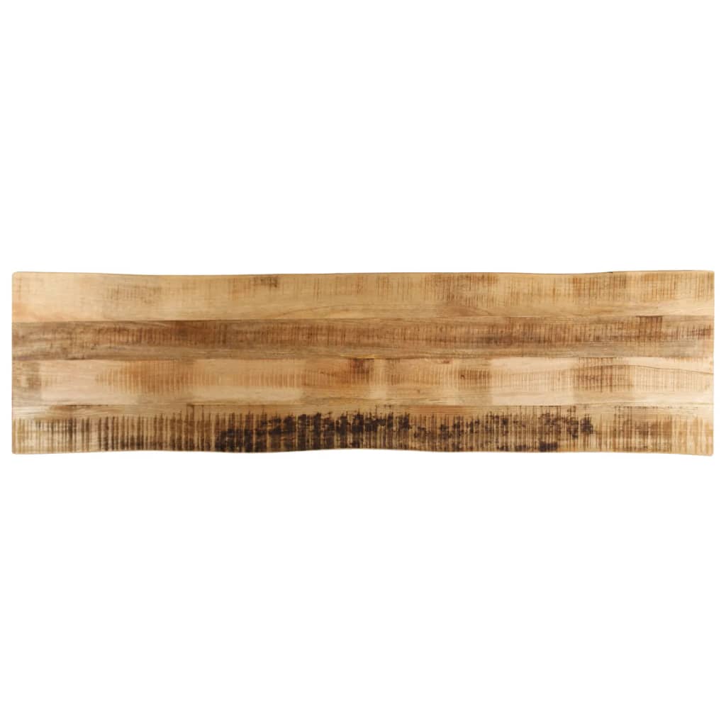 Tischplatte mit Baumkante 160x40x2,5 cm Raues Mango Massivholz