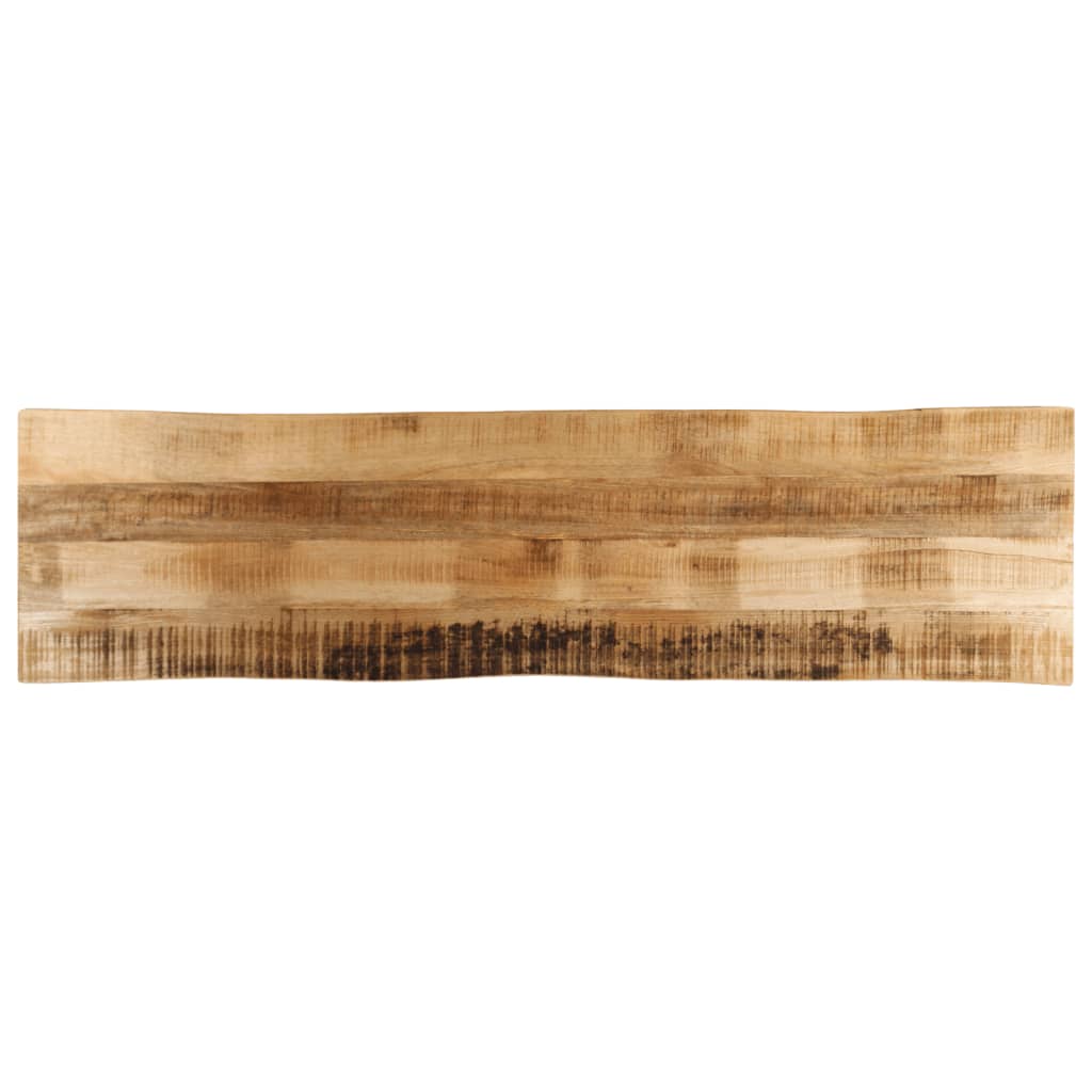 Tischplatte mit Baumkante 180x40x2,5 cm Raues Mango Massivholz