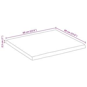 Stolní deska živá hrana 60x60x2,5 cm masivní hrubý mangovník - obrázek 9