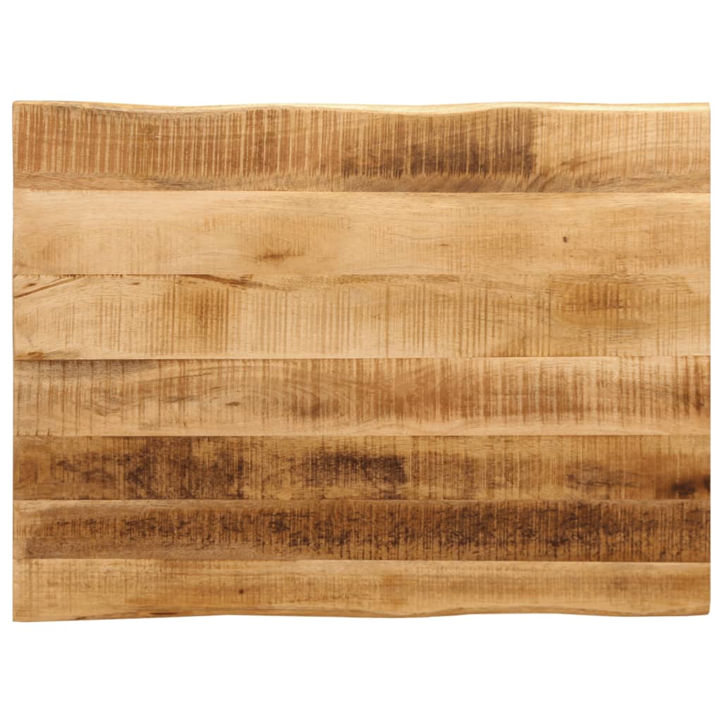 Tischplatte mit Baumkante 80x60x2,5 cm Raues Mango Massivholz