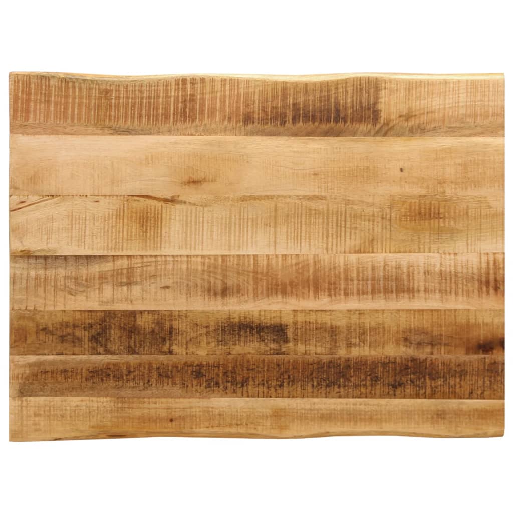 Tischplatte mit Baumkante 90x60x2,5 cm Raues Mango Massivholz