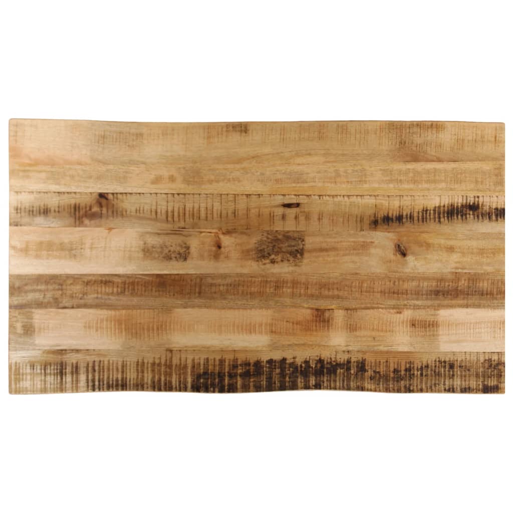 Tischplatte mit Baumkante 100x60x2,5 cm Raues Mango Massivholz