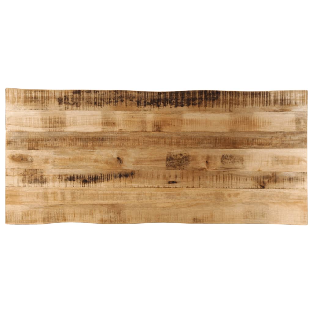 Tischplatte mit Baumkante 140x60x2,5 cm Raues Mango Massivholz