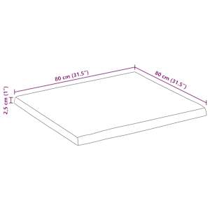 Stolní deska živá hrana 80x80x2,5 cm masivní hrubý mangovník - obrázek 9