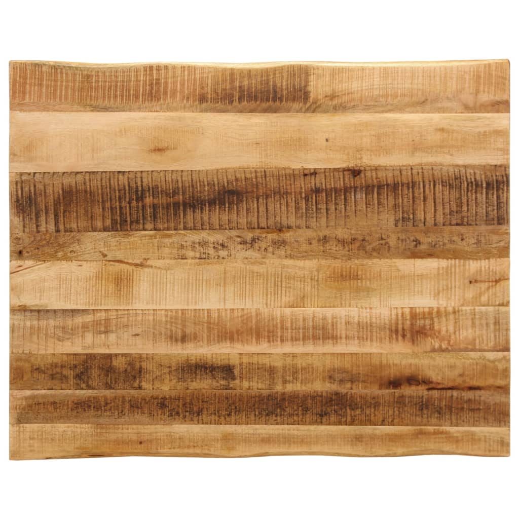 Tischplatte mit Baumkante 90x80x2,5 cm Raues Mango Massivholz