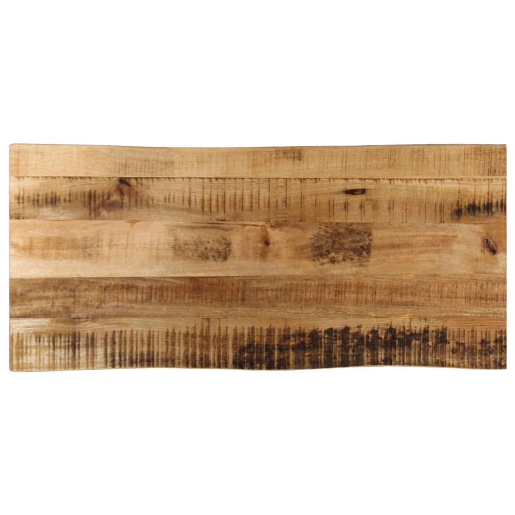 Tischplatte mit Baumkante 80x40x3,8 cm Raues Mango Massivholz