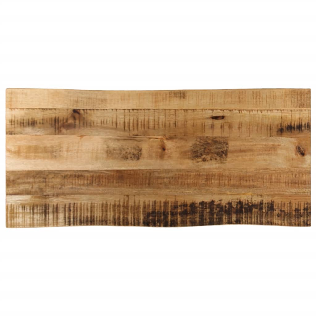 Tischplatte mit Baumkante 100x40x3,8 cm Raues Mango Massivholz