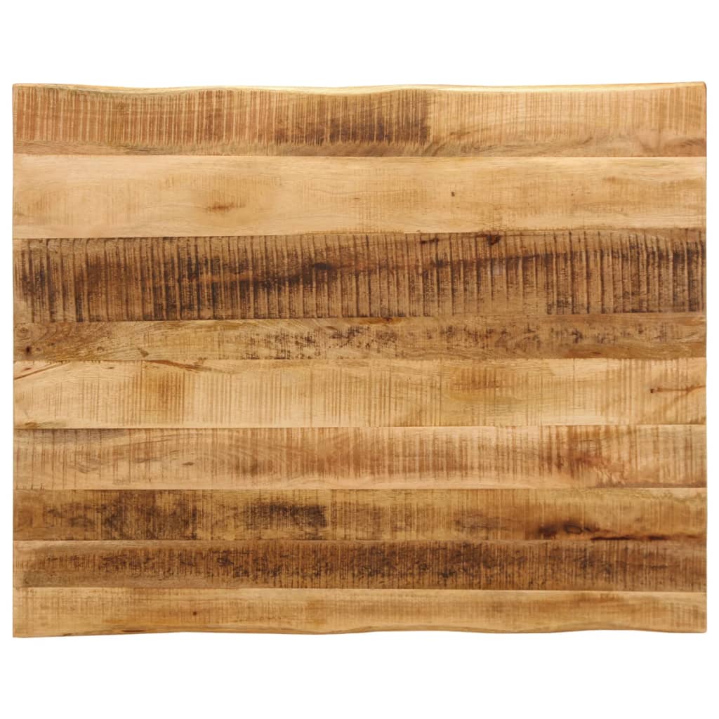 Tischplatte mit Baumkante 90x80x3,8 cm Raues Mango Massivholz