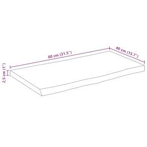 Stolní deska 80 x 40 x 2,5 cm živá hrana mangovníkové dřevo - obrázek 9