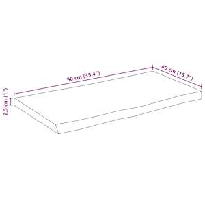 Stolní deska 90 x 40 x 2,5 cm živá hrana mangovníkové dřevo - obrázek 9