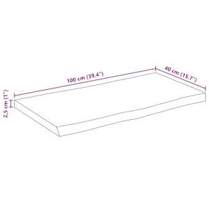 Stolní deska 100 x 40 x 2,5 cm živá hrana mangovníkové dřevo - obrázek 9