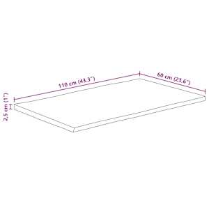 Stolní deska 110 x 60 x 2,5 cm živá hrana mangovníkové dřevo - obrázek 9
