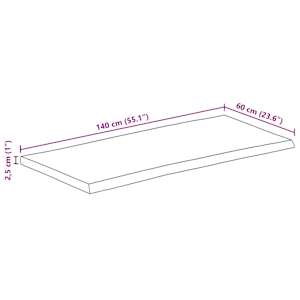 Stolní deska 140 x 60 x 2,5 cm živá hrana mangovníkové dřevo - obrázek 9