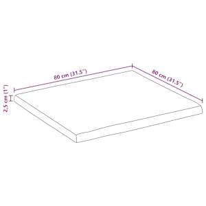 Stolní deska 80 x 80 x 2,5 cm živá hrana mangovníkové dřevo - obrázek 9