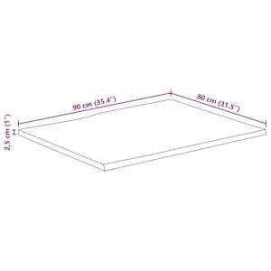 Stolní deska 90 x 80 x 2,5 cm živá hrana mangovníkové dřevo - obrázek 9