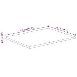 Stolní deska 110 x 80 x 2,5 cm živá hrana mangovníkové dřevo - obrázek 9