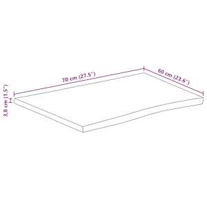 Stolní deska 70 x 60 x 3,8 cm živá hrana mangovníkové dřevo - obrázek 9