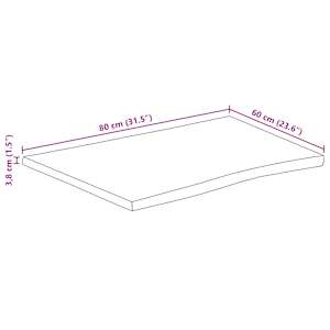 Stolní deska 80 x 60 x 3,8 cm živá hrana mangovníkové dřevo - obrázek 9