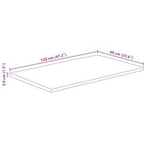 Stolní deska 120 x 60 x 3,8 cm živá hrana mangovníkové dřevo - obrázek 9