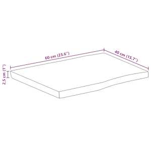 Stolní deska 60 x 40 x 2,5 cm živá hrana mangovníkové dřevo - obrázek 9