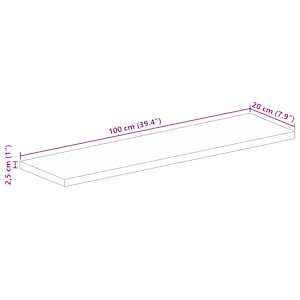 Stolní deska 100x20x2,5 cm obdélníková masivní akáciové dřevo - obrázek 9