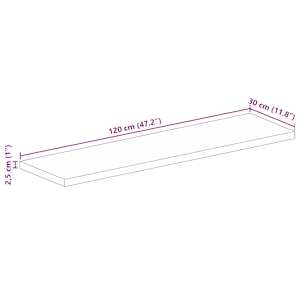 Stolní deska 120x30x2,5 cm obdélníková masivní akáciové dřevo - obrázek 9