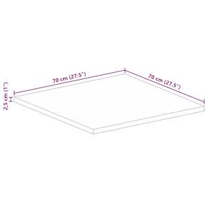 Stolní deska 70 x 70 x 2,5 cm čtvercová masivní akáciové dřevo - obrázek 9