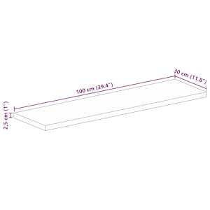 Stolní deska 100x30x2,5cm obdélníková masivní recyklované dřevo - obrázek 9