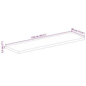Stolní deska 110x30x2,5cm obdélníková masivní recyklované dřevo - obrázek 9