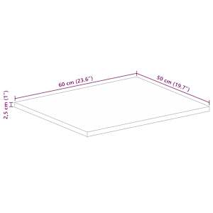 Stolní deska 60x50x2,5 cm obdélníková masivní recyklované dřevo - obrázek 9