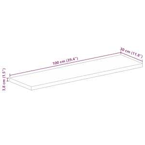 Stolní deska 100x30x3,8cm obdélníková masivní recyklované dřevo - obrázek 9